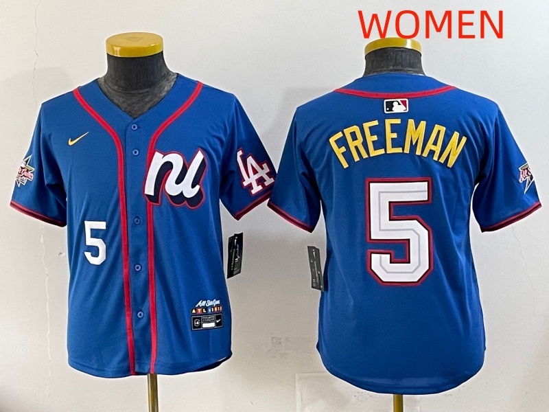 women 2025 Los Angeles Dodgers #5 Freeman Blue Nike 2025 MLB All Star Jersey style 004->women mlb jersey->Women Jersey